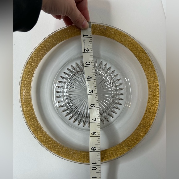 Vintage Clear Glass Display Plate With Gold Rim - Picture 9 of 10